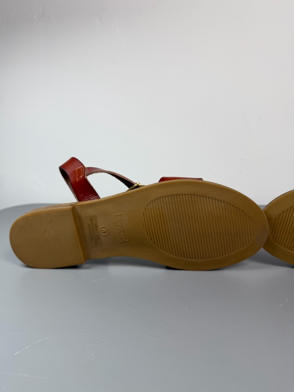 Cynthia Rowley Cognac Brown Leather Slingback Sandals - Picture 12 of 13